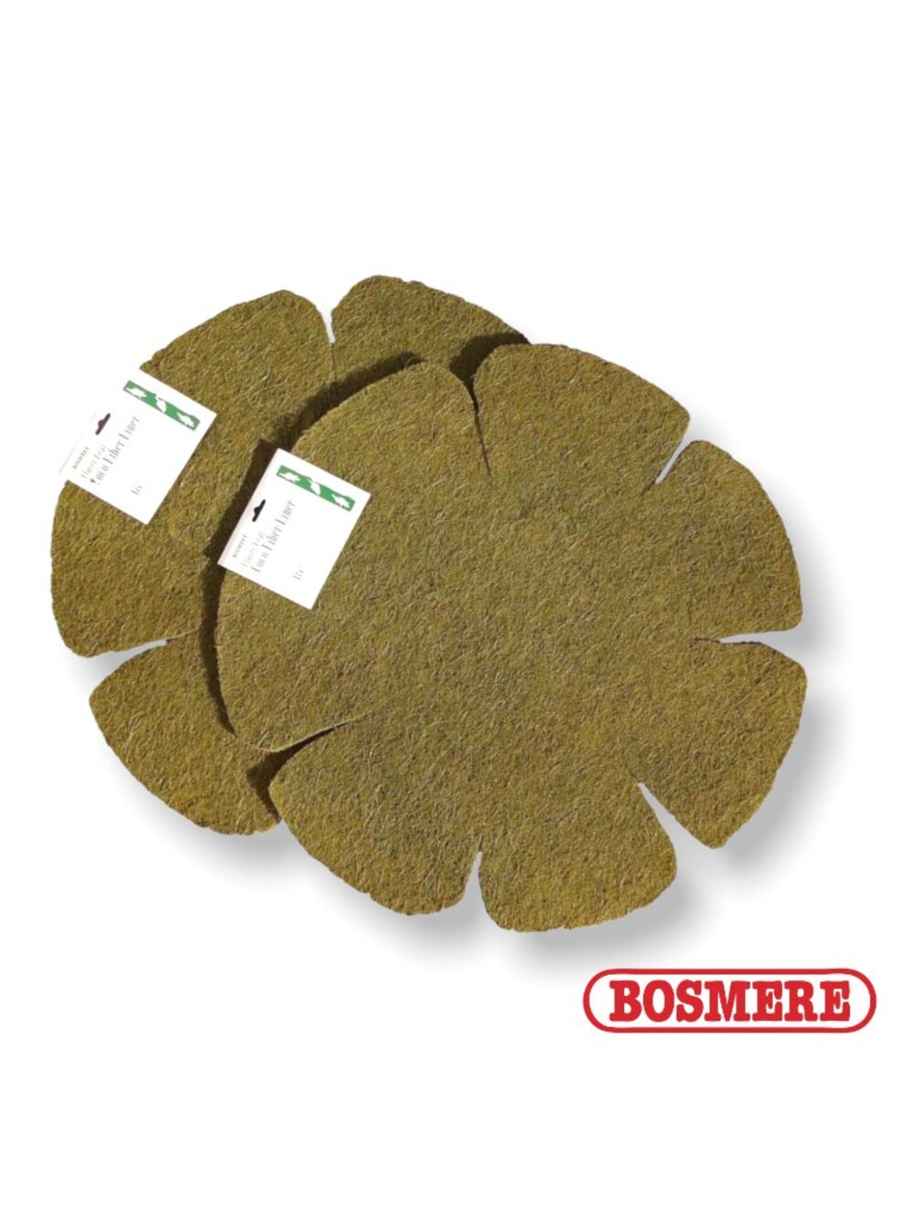 Bosmere F521 2-Pack 16" Cloverleaf Basket Liners Coco Fiber Green/Brown